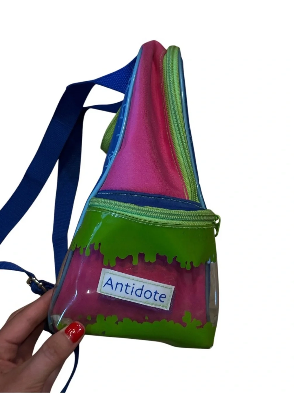 Kids Pink and Blue Character Backpack - Cute Pigtail Girl Design